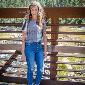 Dual Black & White Stripe Tee